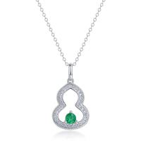 Emerald Halo Pendant Necklace