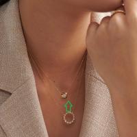 Gold Bezel Geometric Pendant Necklace
