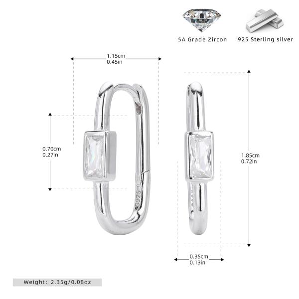 Silver Bezel-Set Huggie Earrings