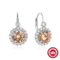 925 Silver Halo Drop Earrings
