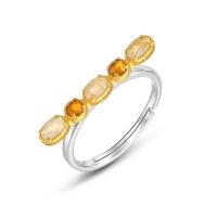 Two-Tone Citrine Silver Band