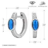 Silver Blue Zirconia Huggie Earrings