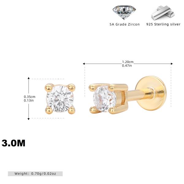 Gold Zircon Stud Earrings