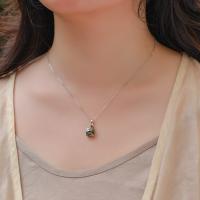 Jade Floral Silver Pendant Necklace