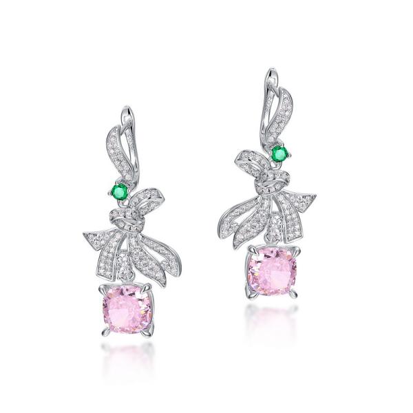 Bow Motif Dangle Earrings