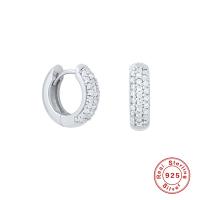 Sterling Silver Pavé Huggie Earrings