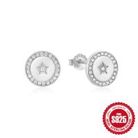 925 Sterling Silver Floral Halo Stud Earrings