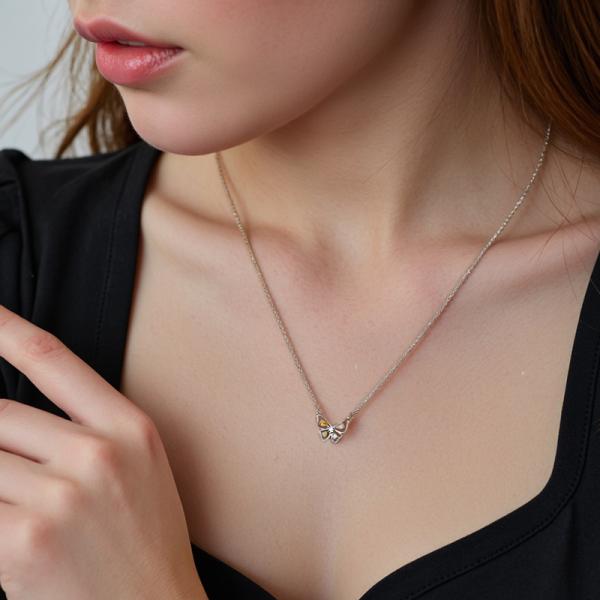 Silver Butterfly Pendant Necklace