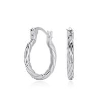 Silver Twisted Small Hoop Earrings