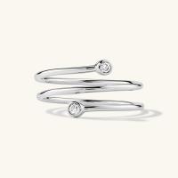 Silver Bezel-Set Wrap Band Ring