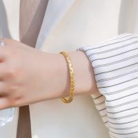 Textured Gold Geometric Bangle