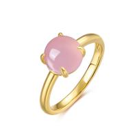 Gold-Plated Pink Cabochon Ring