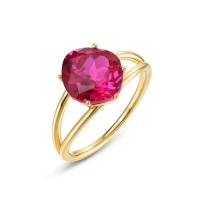 Gold Band Pink Stone Ring