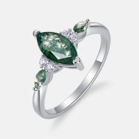 Silver Jade Geometric Band Ring