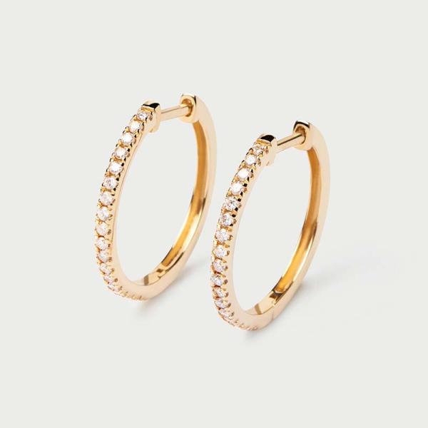 Gold Pavé Small Hoop Earrings