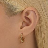 Gold Beaded Small Hoop Earrings
