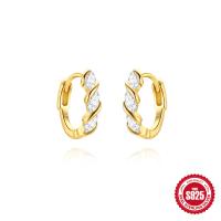 Gold-Plated Crystal Huggie Earrings