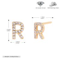 Gold-Plated 'R' Monogram Stud Earrings