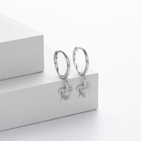 Silver Turtle Charm Huggie Earrings