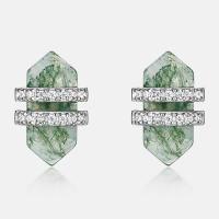 Geometric Jade Stud Earrings