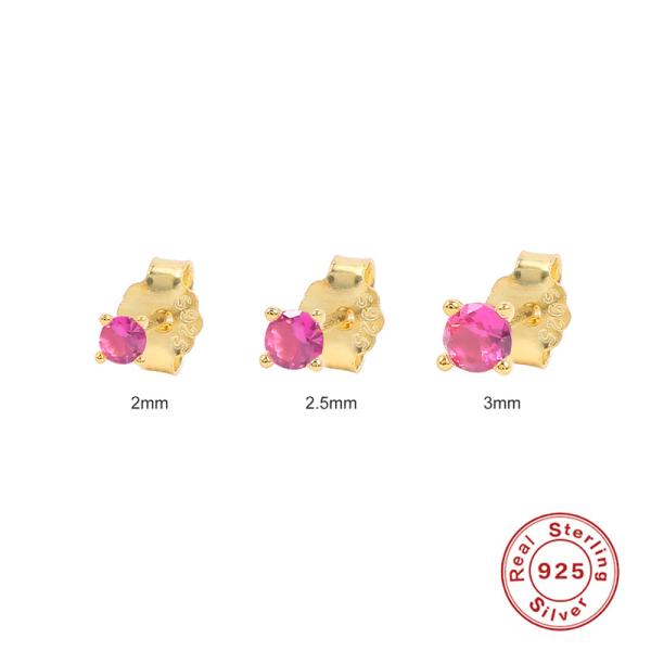 Gold-Plated Pink Cubic Zirconia Stud Earrings