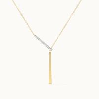 Two-Tone Geometric Lariat Necklace