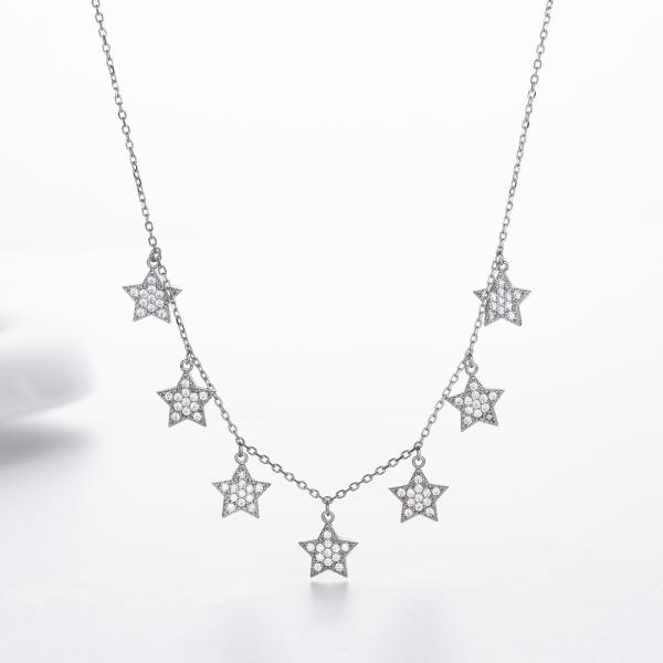 Silver Star Station Necklace