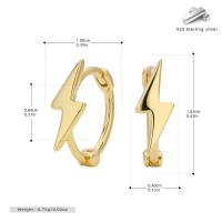 Gold Lightning Bolt Huggie Earrings