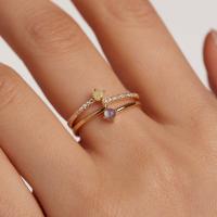 Gold Stackable Rings with Mixed Stones
