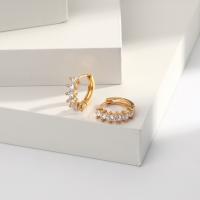 Gold-Tone Cubic Zirconia Huggie Earrings