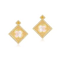 Gold-Plated Geometric Pavé Dangle Earrings