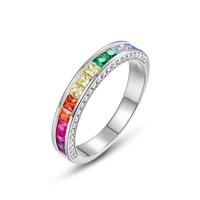 Silver Rainbow Channel Band Ring