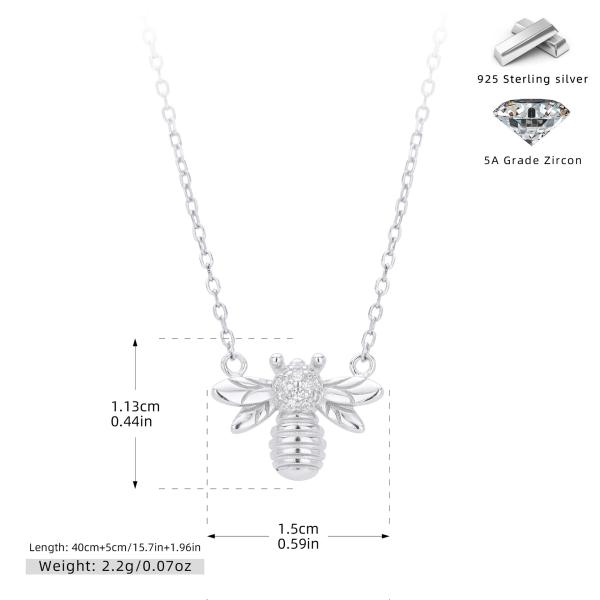 Silver Bee Pendant Necklace