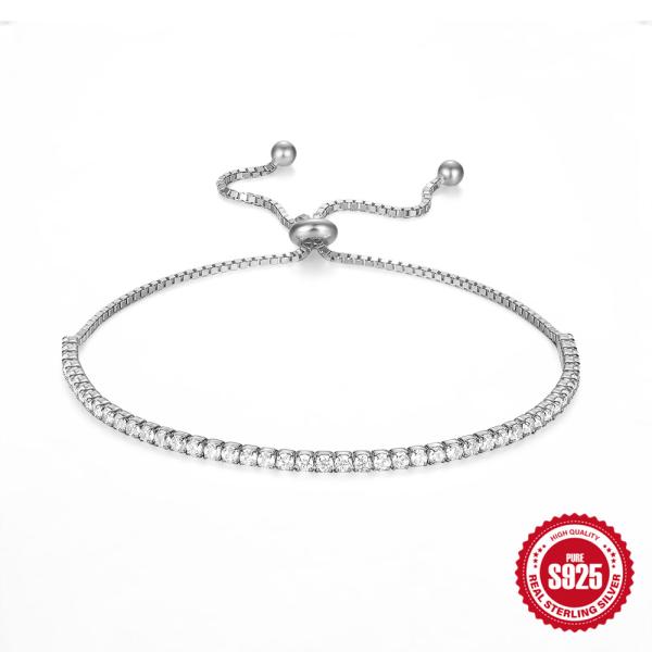 925 Silver Rhinestone Tennis Bracelet