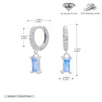 Silver Light Blue Zircon Huggie Earrings
