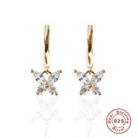 Gold Butterfly Cubic Zirconia Huggie Earrings