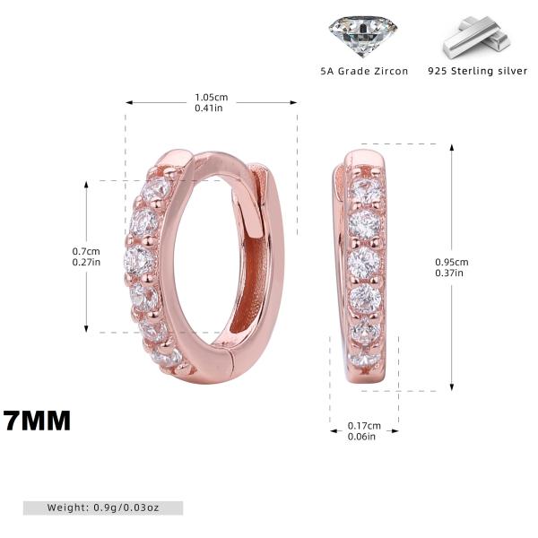 Rose Gold Zircon Huggie Earrings