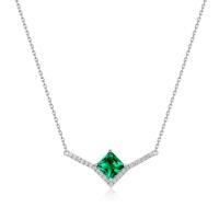 Emerald V-Pendant Necklace
