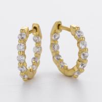 Gold Cubic Zirconia Huggie Earrings
