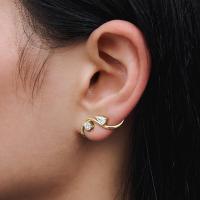 Gold Cubic Zirconia Climber Earrings