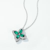 Emerald Floral Pendant Necklace