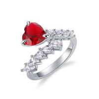 Red Heart Silver Statement Ring