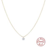 925 Silver Gold-Plated Bezel Pendant Necklace