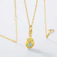 Gold Opal Bezel Pendant Necklace