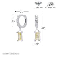Silver Yellow Zircon Huggie Earrings