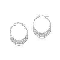 Engraved Silver Hoop Earrings