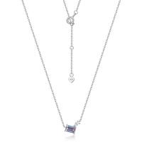Silver Layered Blue Stone Necklace