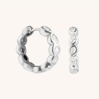 Silver Cubic Zirconia Huggie Earrings
