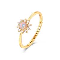 Gold Opal Floral Solitaire Ring