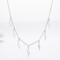 Silver Lightning Bolt Choker Necklace